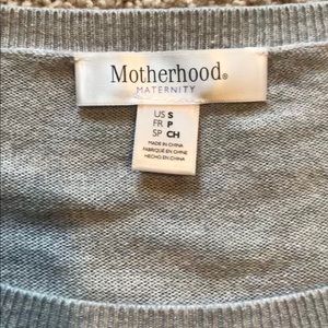Motherhood Maternity Sweaters - Maternity Grey, White & Periwinkle Striped Sweater Motherhood Maternity Sweaters - Maternity Grey, White & Periwinkle Striped Sweater